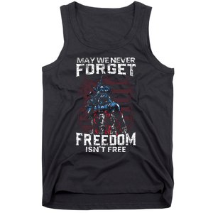 May We Never Forget Freedom Isnt Free Usa Flag Memorial Day Tank Top