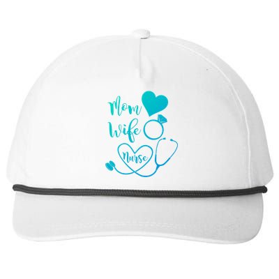 Mom Wife Nurse Heart Diamond Ring Stethoscope Funny Gift Snapback Five-Panel Rope Hat