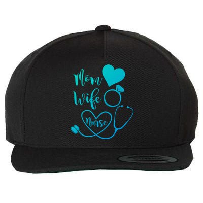 Mom Wife Nurse Heart Diamond Ring Stethoscope Funny Gift Wool Snapback Cap