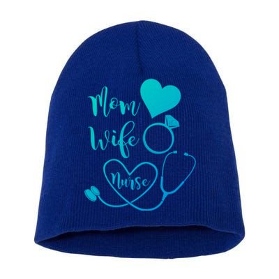 Mom Wife Nurse Heart Diamond Ring Stethoscope Funny Gift Short Acrylic Beanie