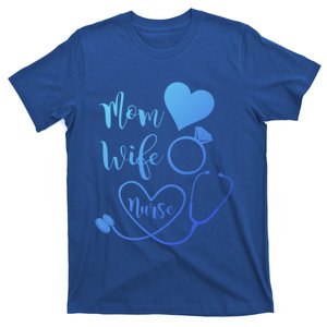 Mom Wife Nurse Heart Diamond Ring Stethoscope Funny Gift T-Shirt