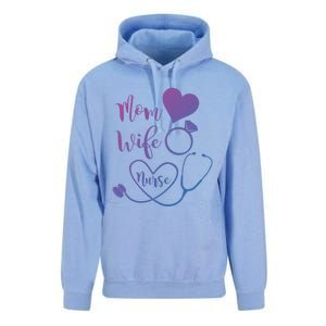 Mom Wife Nurse Heart Diamond Ring Stethoscope Funny Gift Unisex Surf Hoodie