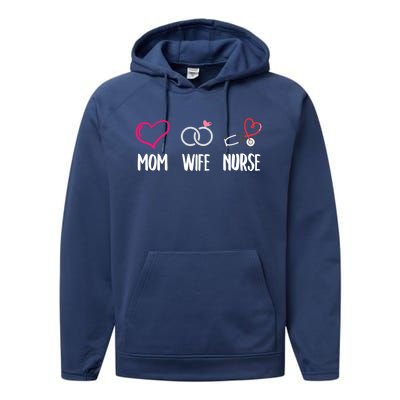 Mom Wife Nurse Gift Cool Gift Performance Fleece Hoodie