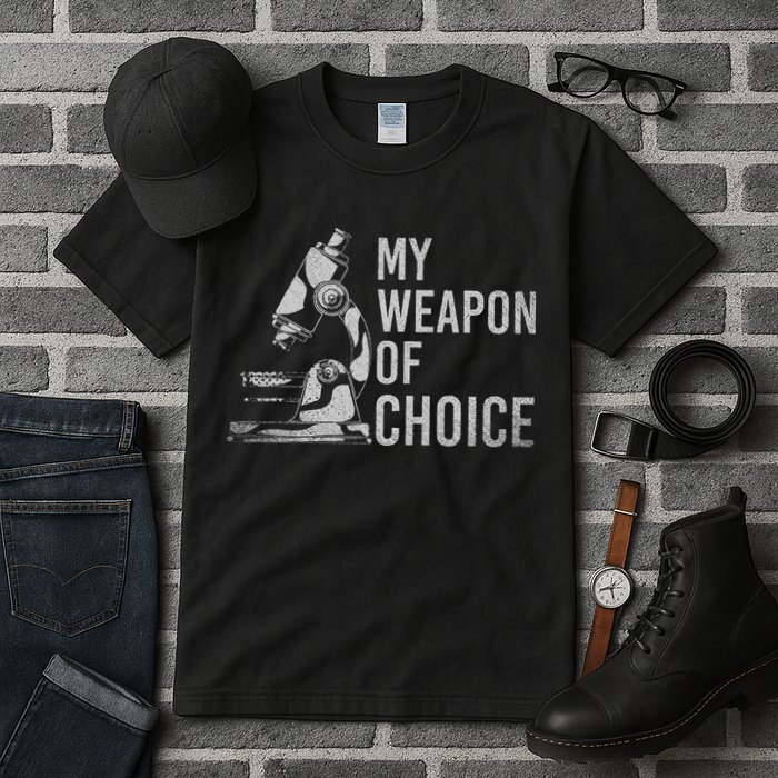 My Weapon Of Choice Funny Tech Medical Laboratory Scientist Tall T-Shirt
