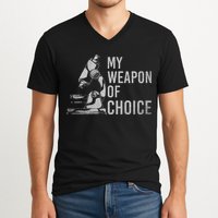 My Weapon Of Choice Funny Tech Medical Laboratory Scientist V-Neck T-Shirt