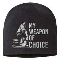 My Weapon Of Choice Funny Tech Medical Laboratory Scientist Sustainable Beanie