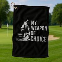 My Weapon Of Choice Funny Tech Medical Laboratory Scientist Golf Towel
