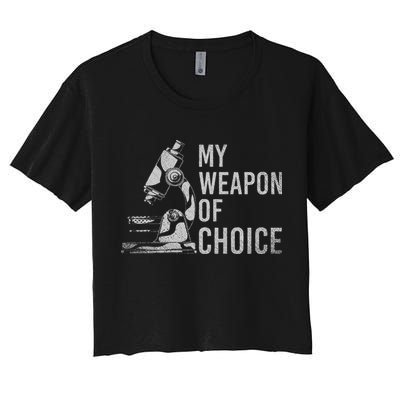 My Weapon Of Choice Funny Tech Medical Laboratory Scientist Crop Top