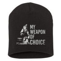 My Weapon Of Choice Funny Tech Medical Laboratory Scientist Short Acrylic Beanie