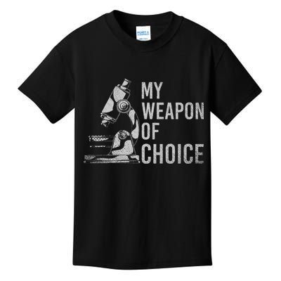 My Weapon Of Choice Funny Tech Medical Laboratory Scientist Kids T-Shirt