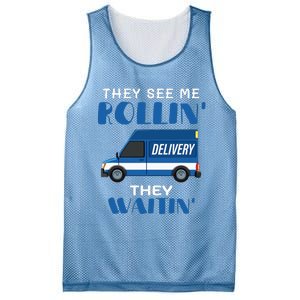 Mail Worker Postman Mailman They See Me Rollin They Waitin Mesh Reversible Basketball Jersey Tank