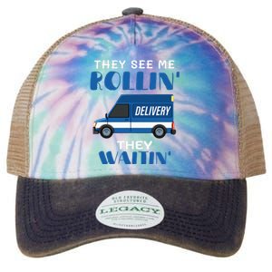 Mail Worker Postman Mailman They See Me Rollin They Waitin Legacy Tie Dye Trucker Hat