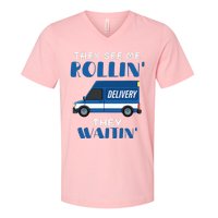 Mail Worker Postman Mailman They See Me Rollin They Waitin V-Neck T-Shirt