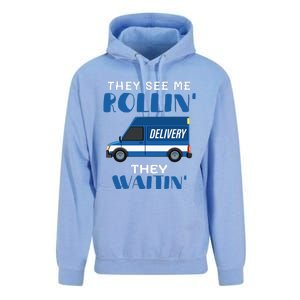 Mail Worker Postman Mailman They See Me Rollin They Waitin Unisex Surf Hoodie