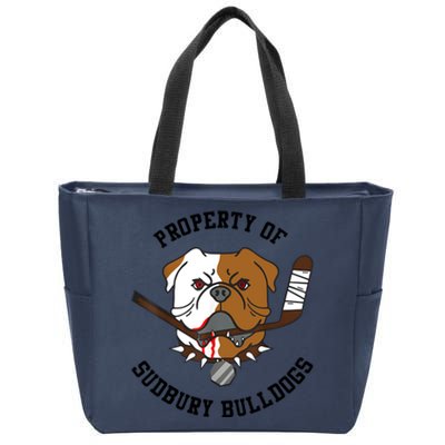 Men Women Property Of Sudbury Bulldog Funny Zip Tote Bag