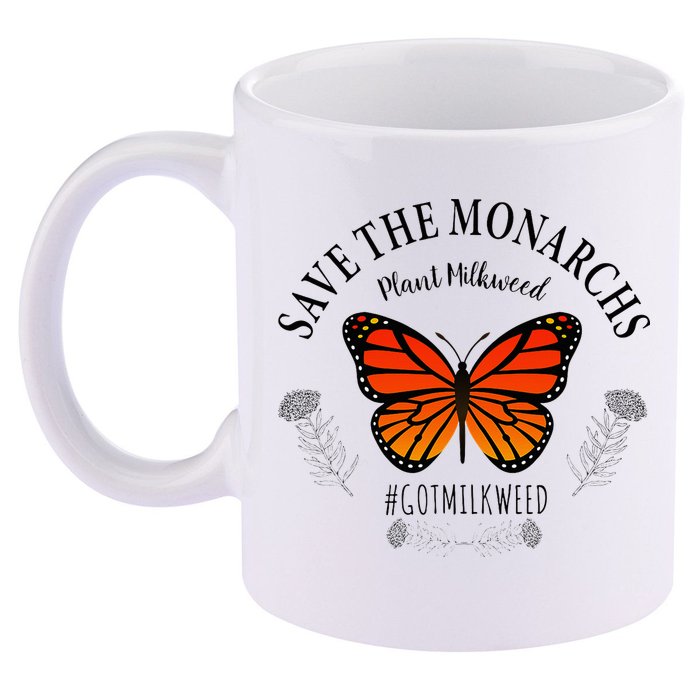 Monarch Whisperer Plant Milkweed Butterfly Save The Monarchs 11oz C Handle Ceramic Mug