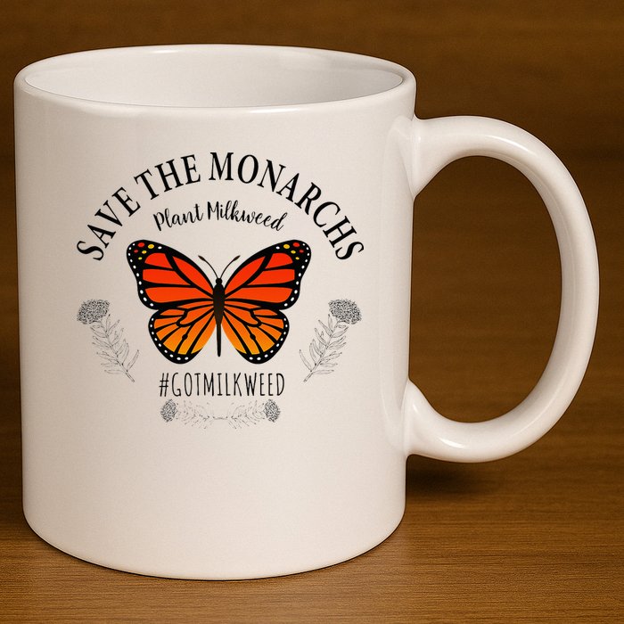 Monarch Whisperer Plant Milkweed Butterfly Save The Monarchs 11oz C Handle Ceramic Mug