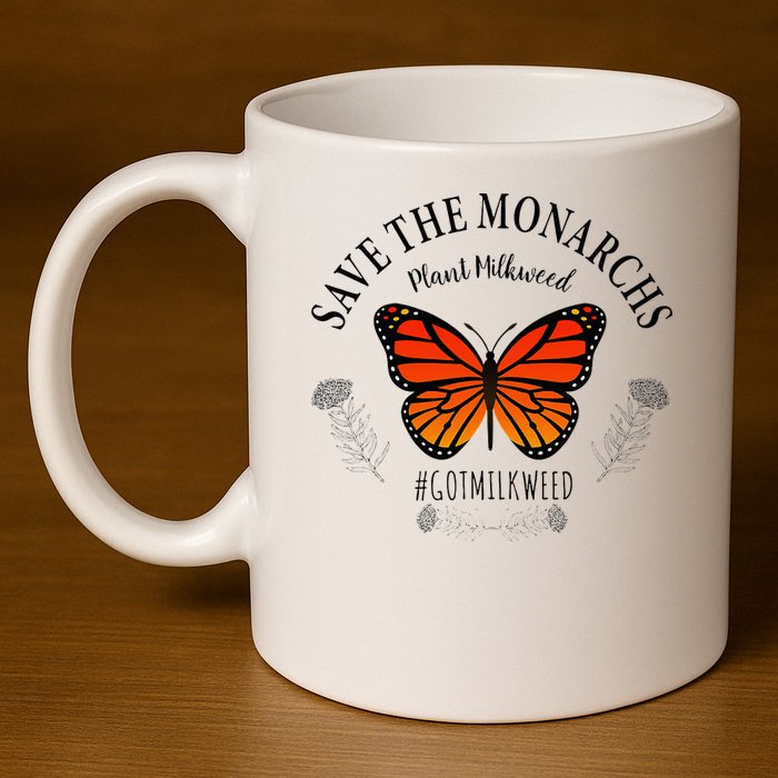 Monarch Whisperer Plant Milkweed Butterfly Save The Monarchs 11oz C Handle Ceramic Mug