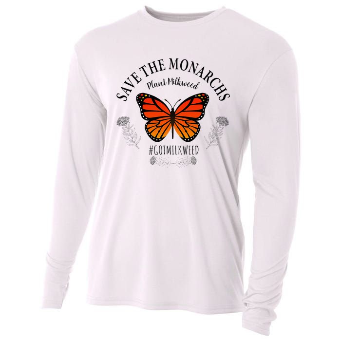 Monarch Whisperer Plant Milkweed Butterfly Save The Monarchs Cooling Performance Long Sleeve Crew