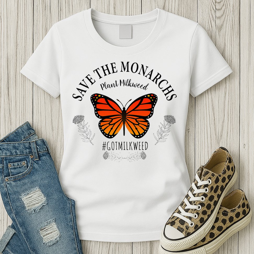 Monarch Whisperer Plant Milkweed Butterfly Save The Monarchs Womens T-Shirt