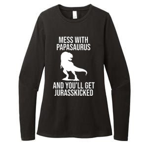 Mess With Papasaurus And Youll Get Jurasskicked Funny Dad Gift Womens CVC Long Sleeve Shirt