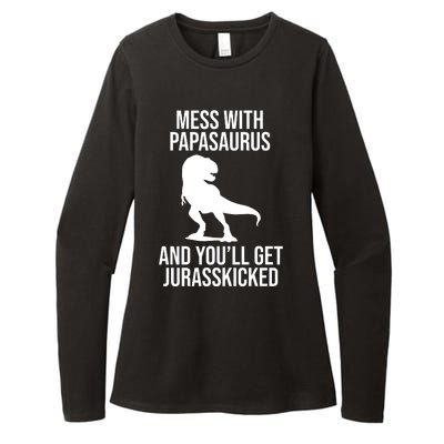 Mess With Papasaurus And Youll Get Jurasskicked Funny Dad Gift Womens CVC Long Sleeve Shirt