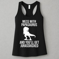 Mess With Papasaurus And Youll Get Jurasskicked Funny Dad Gift Womens Tank Top