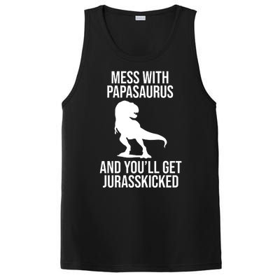 Mess With Papasaurus And Youll Get Jurasskicked Funny Dad Gift PosiCharge Competitor Tank