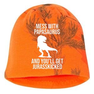 Mess With Papasaurus And Youll Get Jurasskicked Funny Dad Gift Kati - Camo Knit Beanie