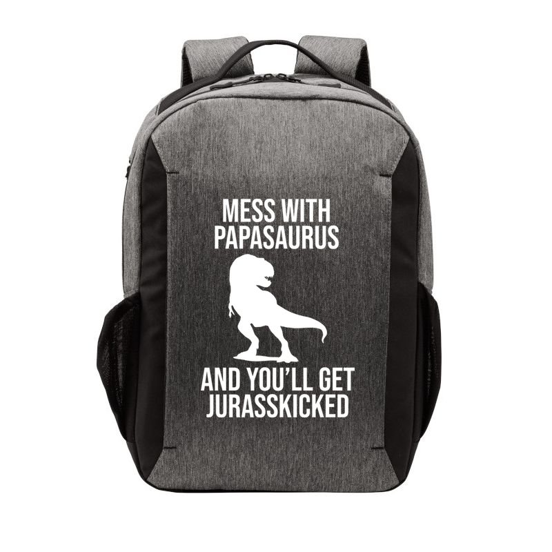 Mess With Papasaurus And Youll Get Jurasskicked Funny Dad Gift Vector Backpack