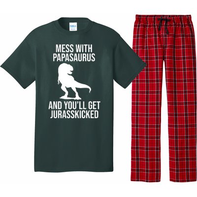 Mess With Papasaurus And Youll Get Jurasskicked Funny Dad Gift Pajama Set