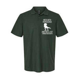 Mess With Papasaurus And Youll Get Jurasskicked Funny Dad Gift Softstyle Adult Sport Polo