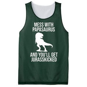 Mess With Papasaurus And Youll Get Jurasskicked Funny Dad Gift Mesh Reversible Basketball Jersey Tank