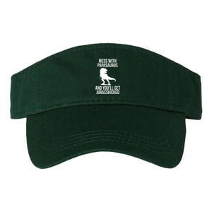 Mess With Papasaurus And Youll Get Jurasskicked Funny Dad Gift Valucap Bio-Washed Visor