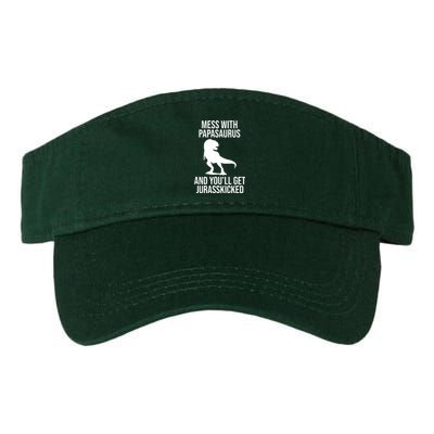 Mess With Papasaurus And Youll Get Jurasskicked Funny Dad Gift Valucap Bio-Washed Visor