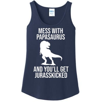 Mess With Papasaurus And Youll Get Jurasskicked Funny Dad Gift Ladies Essential Tank