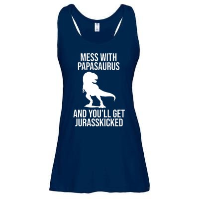 Mess With Papasaurus And Youll Get Jurasskicked Funny Dad Gift Ladies Essential Flowy Tank