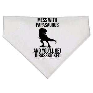 Mess With Papasaurus And Youll Get Jurasskicked Funny Dad Gift USA-Made Doggie Bandana