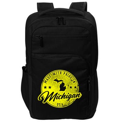 Made With Pride In Michigan USA Retro Impact Tech Backpack