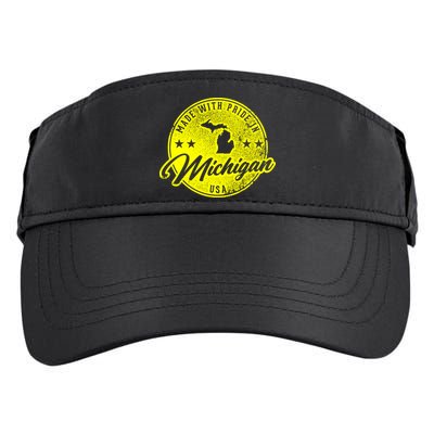 Made With Pride In Michigan USA Retro Adult Drive Performance Visor