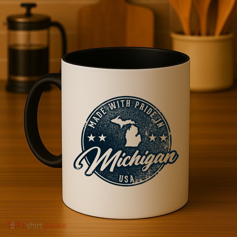 Made With Pride In Michigan USA Retro Mug