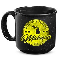 Made With Pride In Michigan USA Retro 15oz Campfire Ceramic Mug