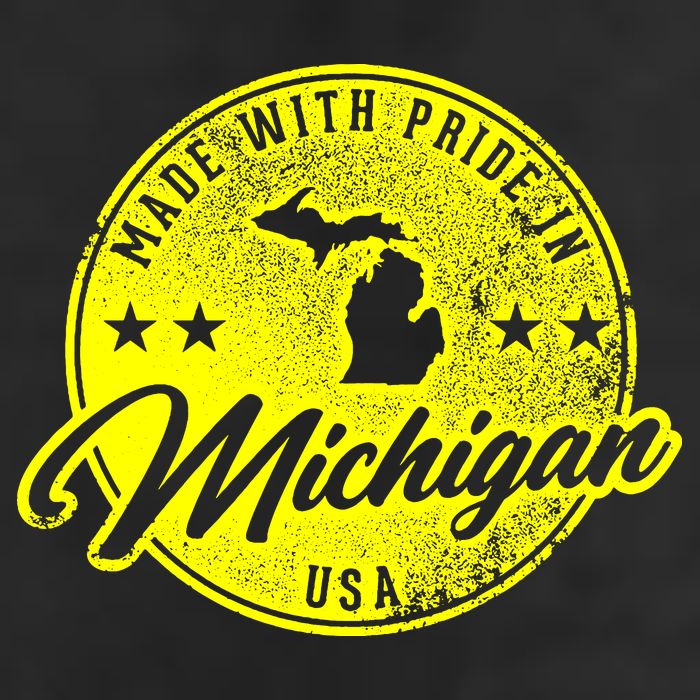 Made With Pride In Michigan USA Retro 15oz Campfire Ceramic Mug