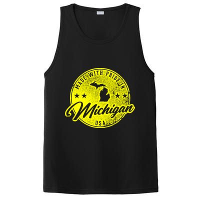 Made With Pride In Michigan USA Retro PosiCharge Competitor Tank