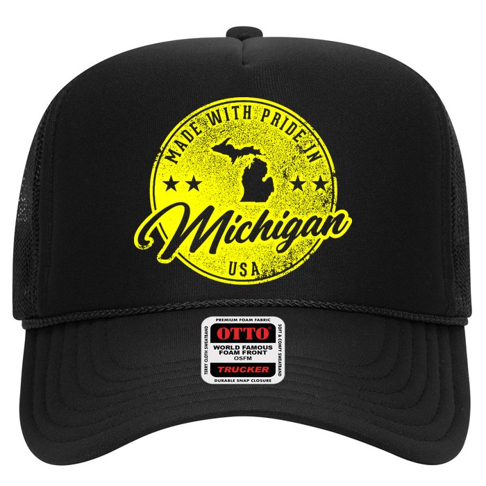 Made With Pride In Michigan USA Retro Trucker Hat