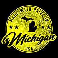Made With Pride In Michigan USA Retro Wool Snapback Cap