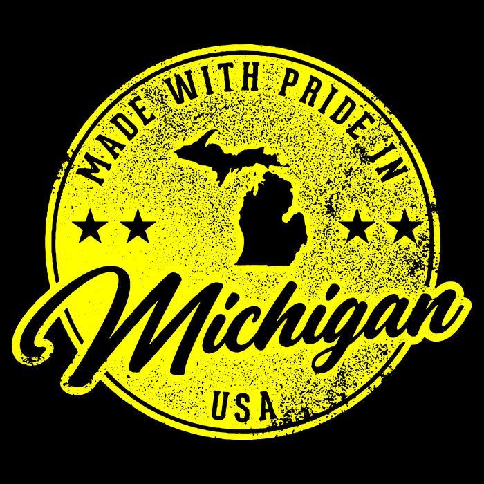 Made With Pride In Michigan USA Retro Wool Snapback Cap