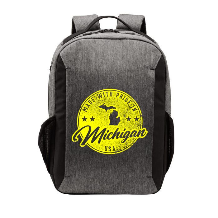 Made With Pride In Michigan USA Retro Vector Backpack