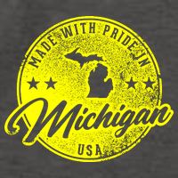 Made With Pride In Michigan USA Retro Vector Backpack