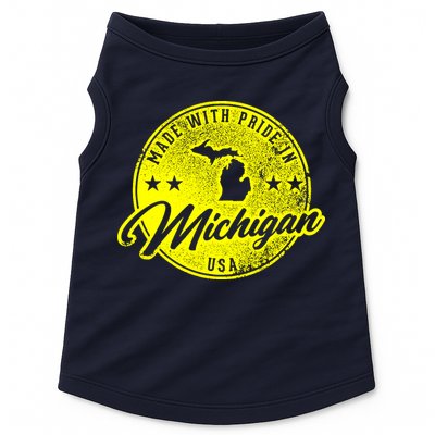 Made With Pride In Michigan USA Retro Doggie Tank